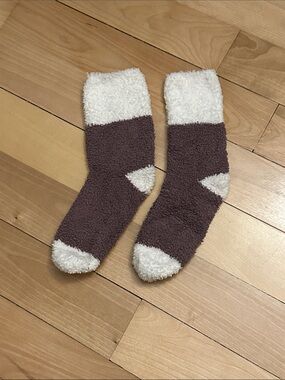 Cozy Plush l Socks - Purple & White Size 9/10/11